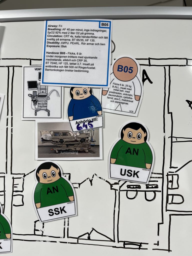 ETS material on a whiteboard
